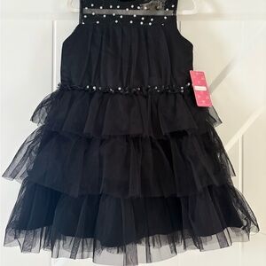 btween Black Tulle Dress with Sparkling Accents